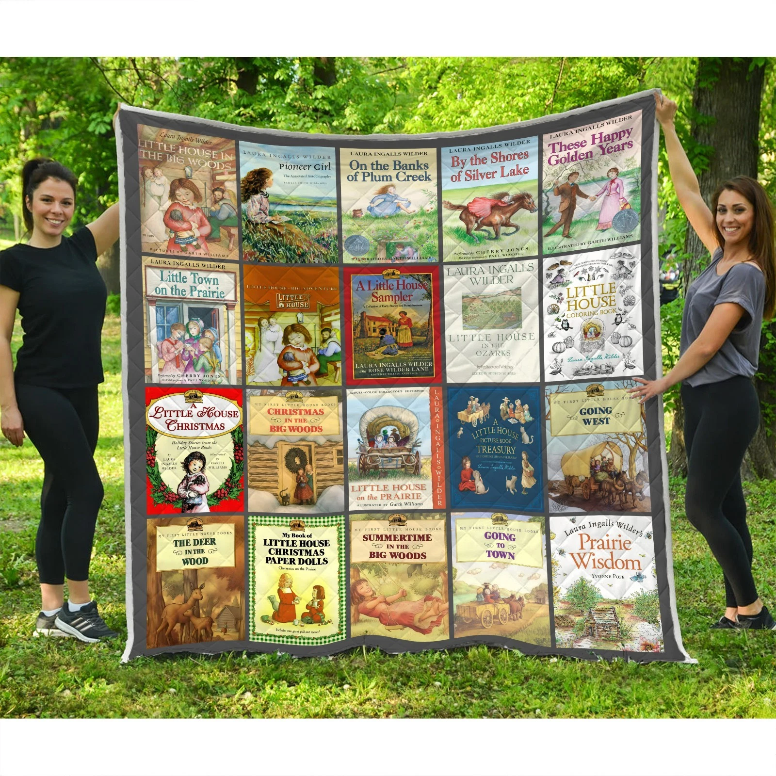 Laura Ingalls Wilder Books Quilt Blanket – Classic Book Covers Nostalgic Gift
