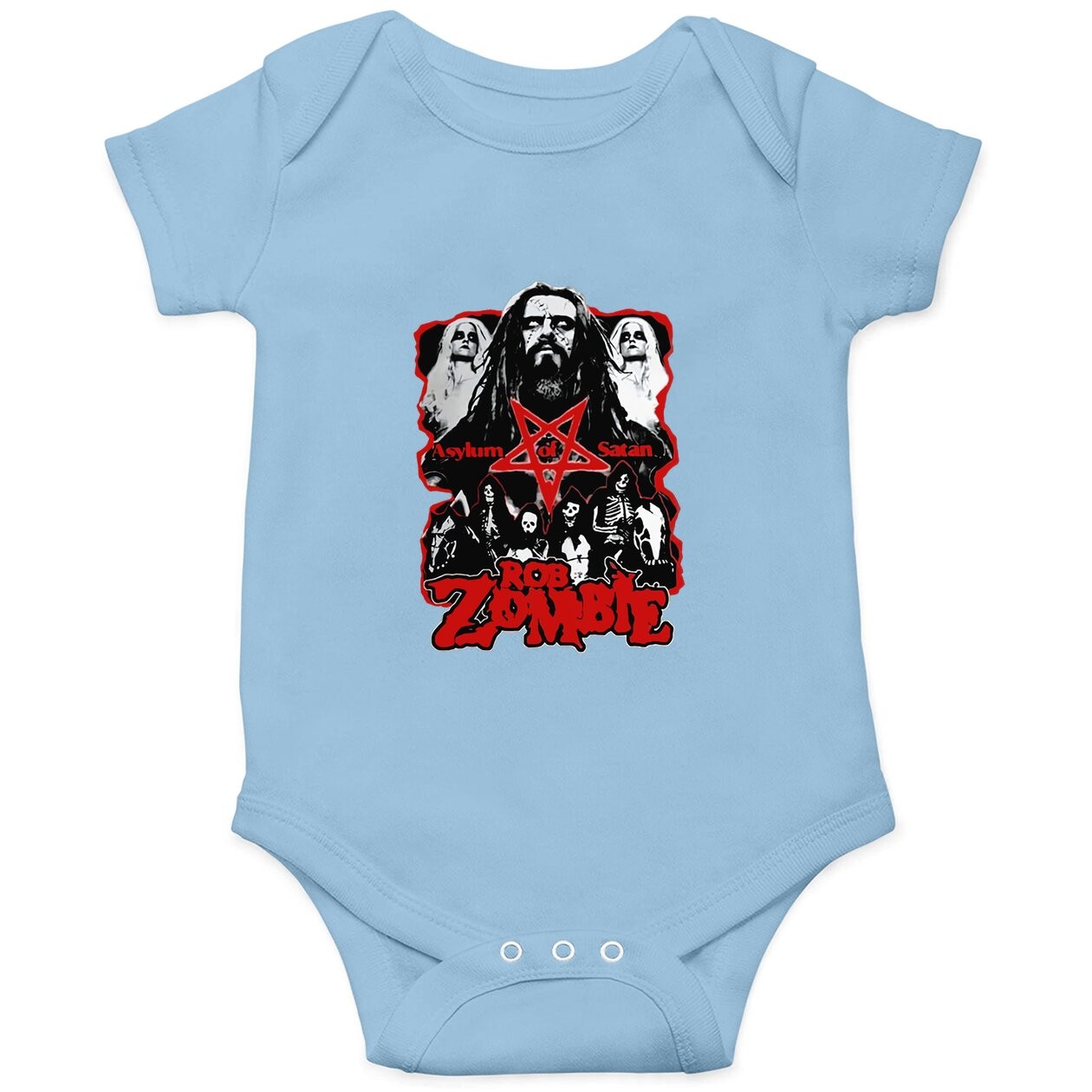 Rob Zombie Baby Bodysuit Tops Short Sleeved Round Neck Cotton Baby Bodysuit