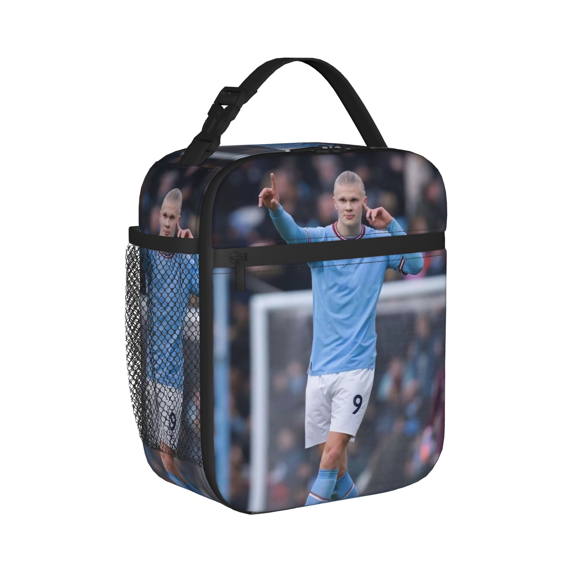 Haalands Football Insulated Lunch Bag Cooler Bag Lunch Container Number 9 Leakproof Lunch Box Tote Food Handbags Office Outdoor