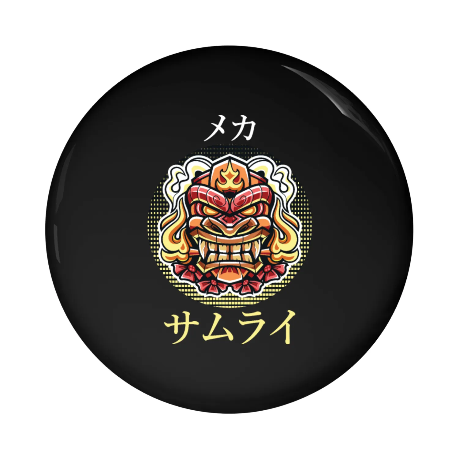 Bold Mecha Mask Designs Pin Buttons