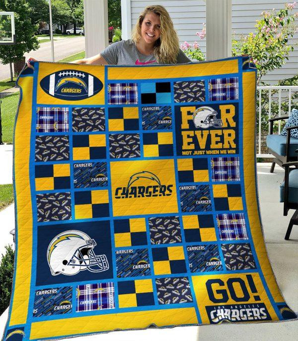Los Angeles Chargers Quilt, Bedding Decor