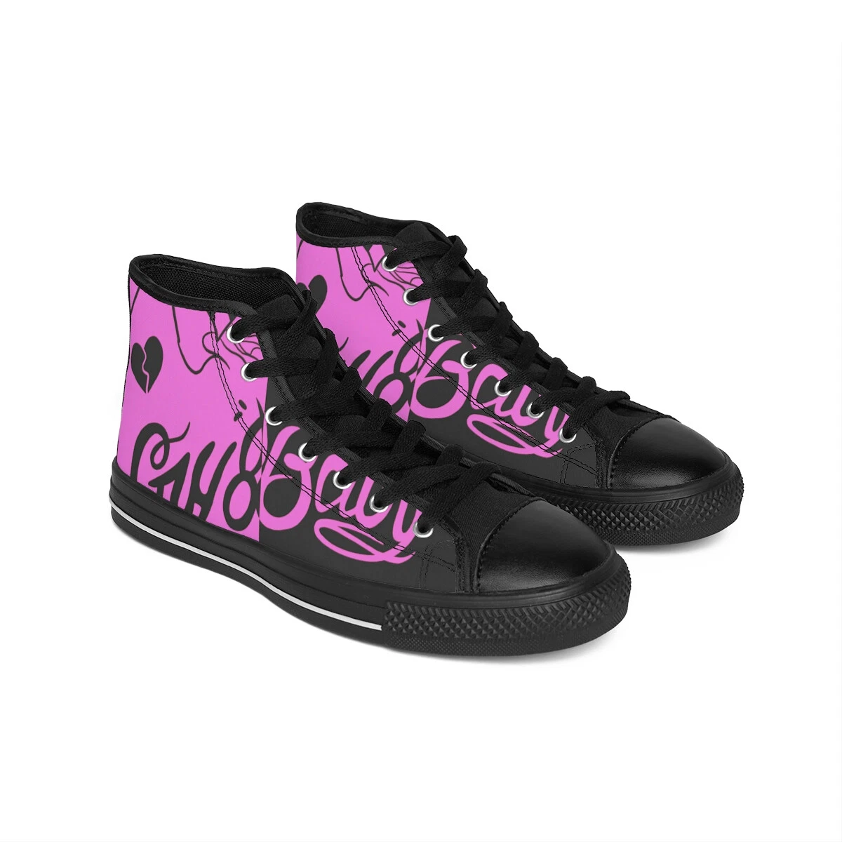 Lil Peep I CryBaby Men's High Top Sneakers Black Purple
