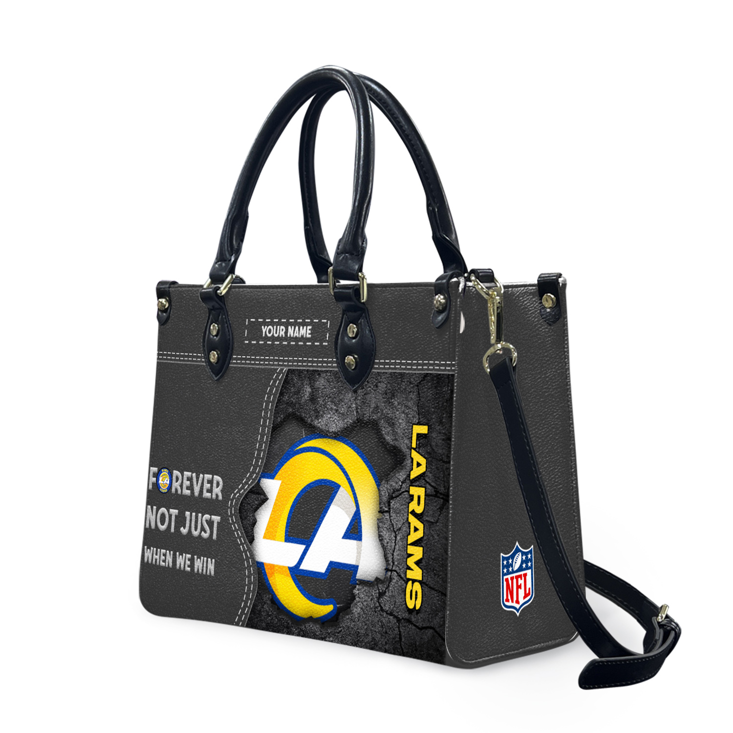 Personalized Los Angeles Football Team Ramss Leather Handbag
