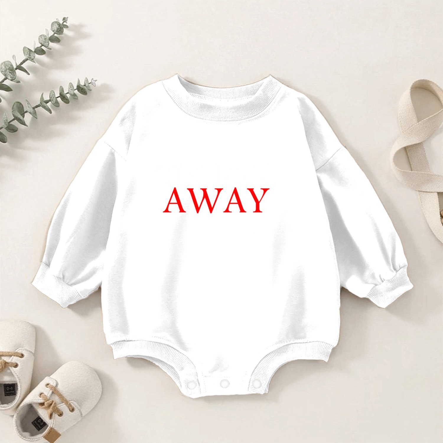 mask six feet away retro Baby Romper Sweatshirts