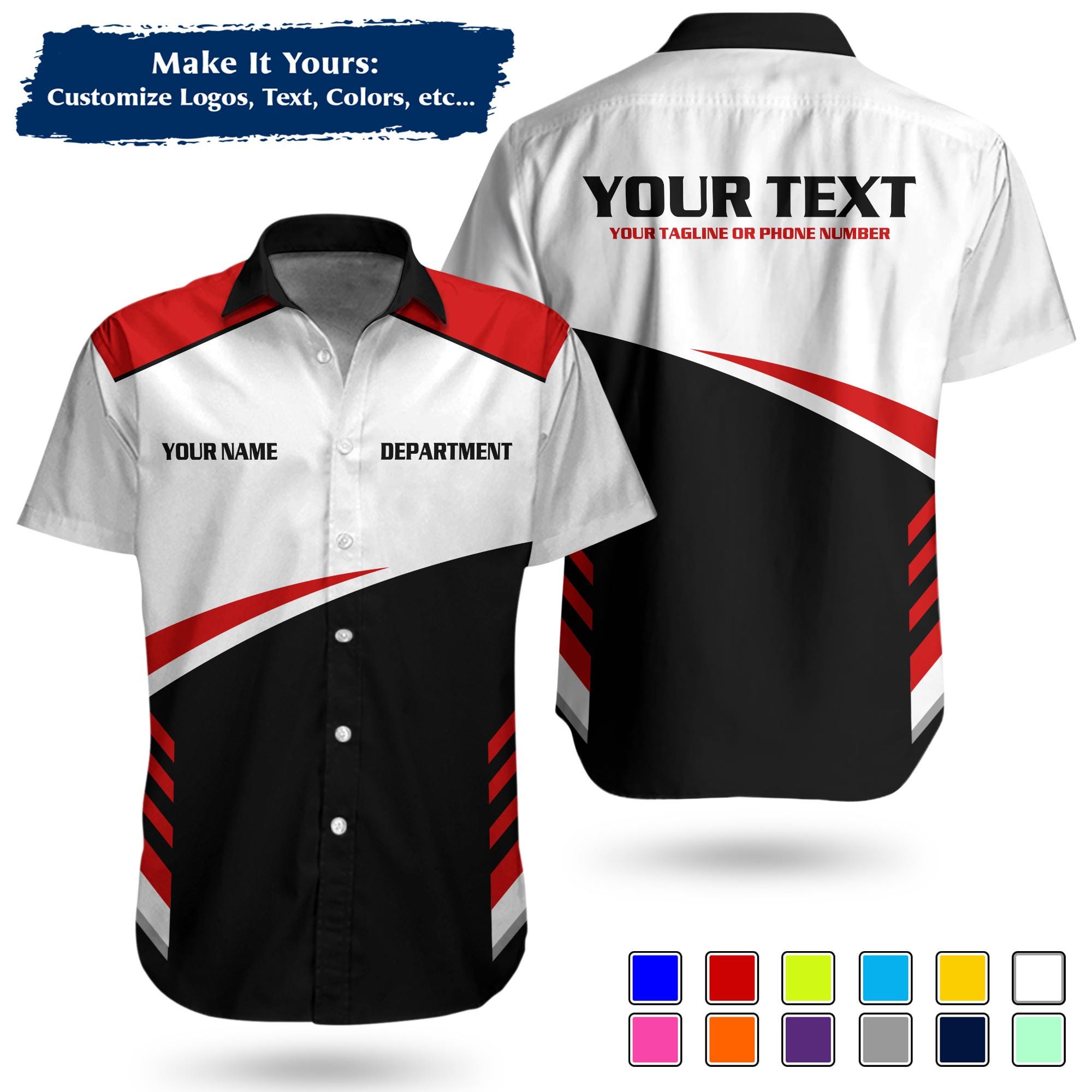 Custom Basic Work Shirt Personalized 3D all Over Printed Uniform
