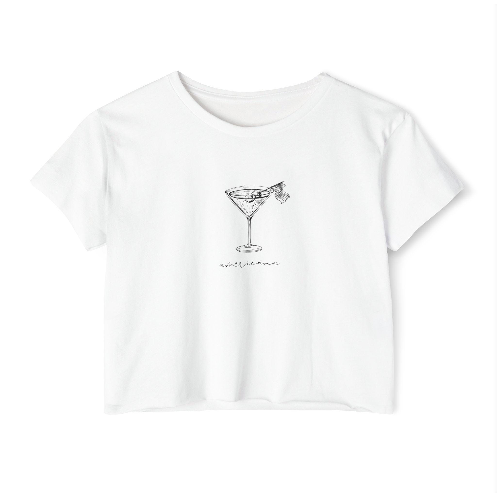 Americana Martini Women's Crop Top, Summer Party Wear, Casual Lounge Top