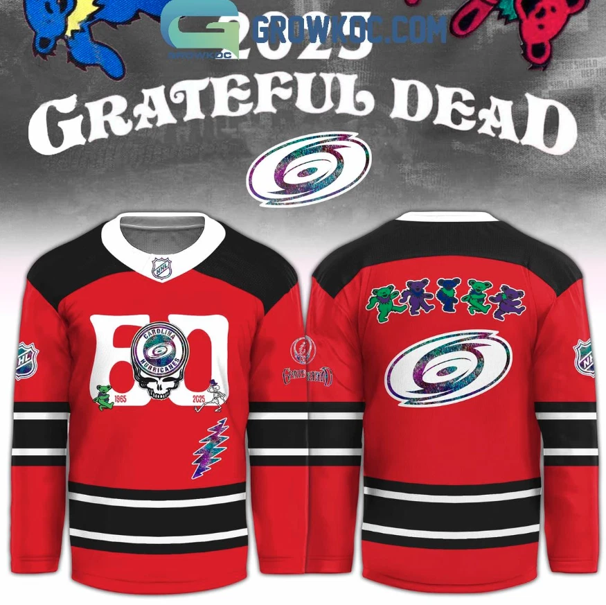 Carolina Hurricane X Grateful Dad 60 Years Hockey Jersey, Gift For Fans