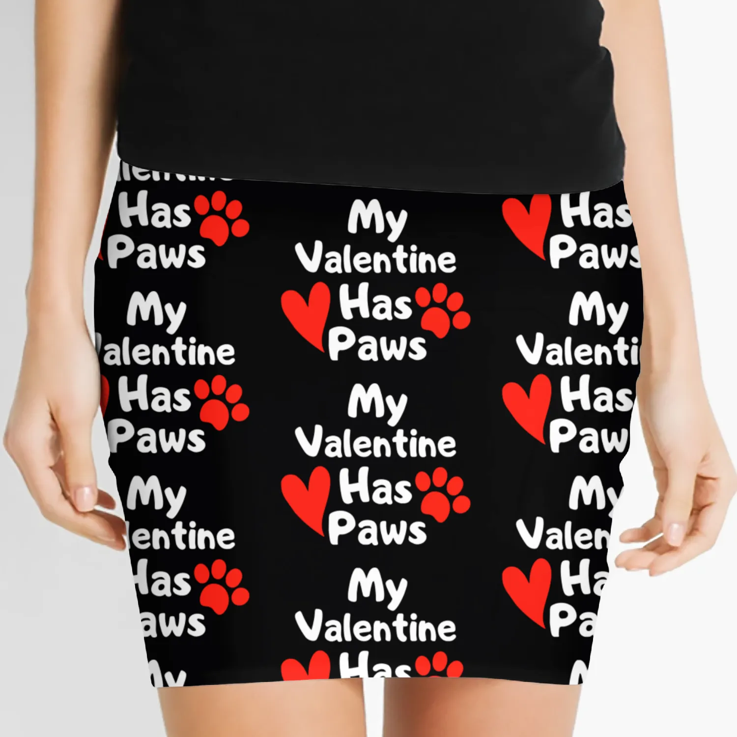 My Valentine Has Paws Women's Mini Skirts