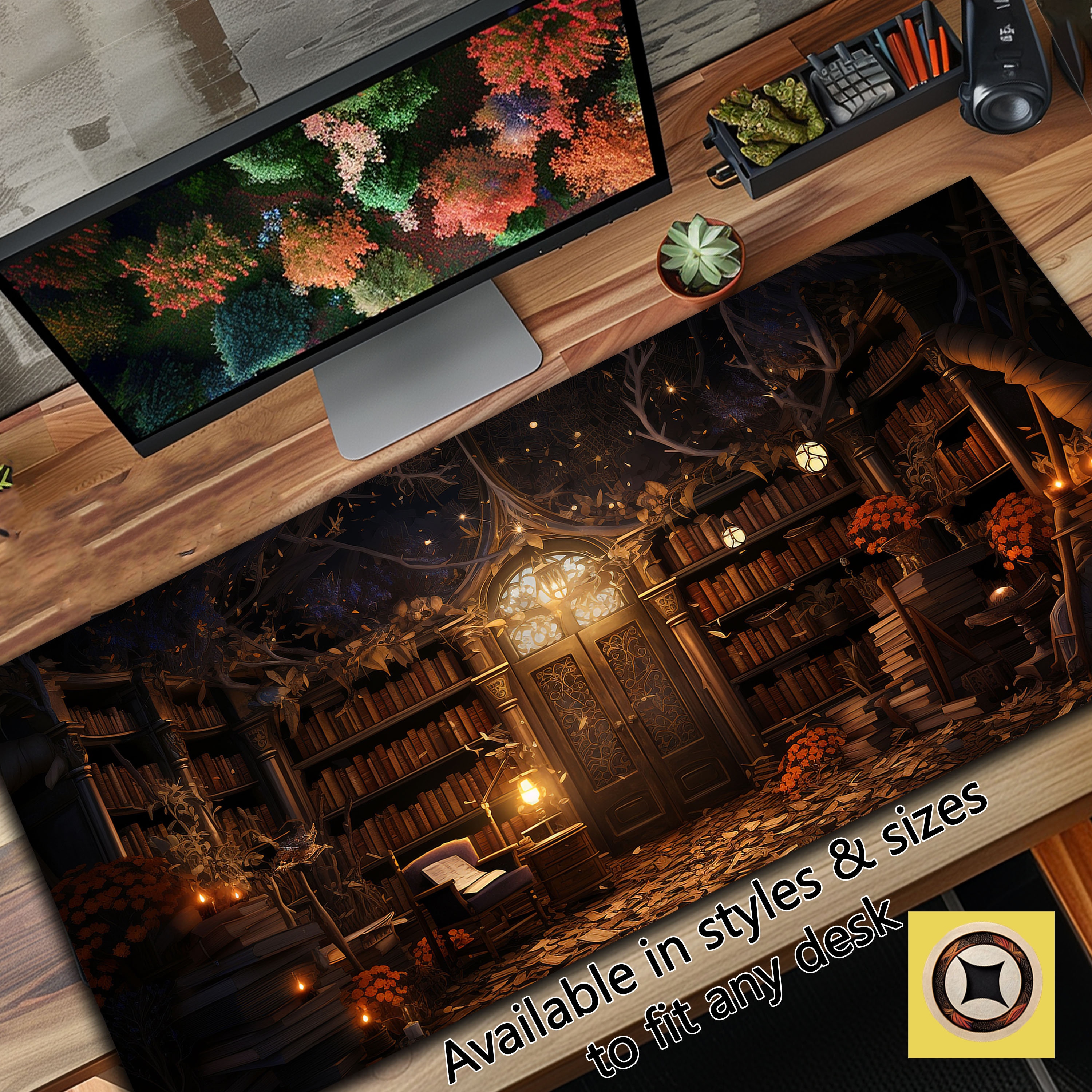 Dark Academia Desk Mat, Witchy Mousepad, Laptop Mouse Pad, Mystic Keyboard Pad
