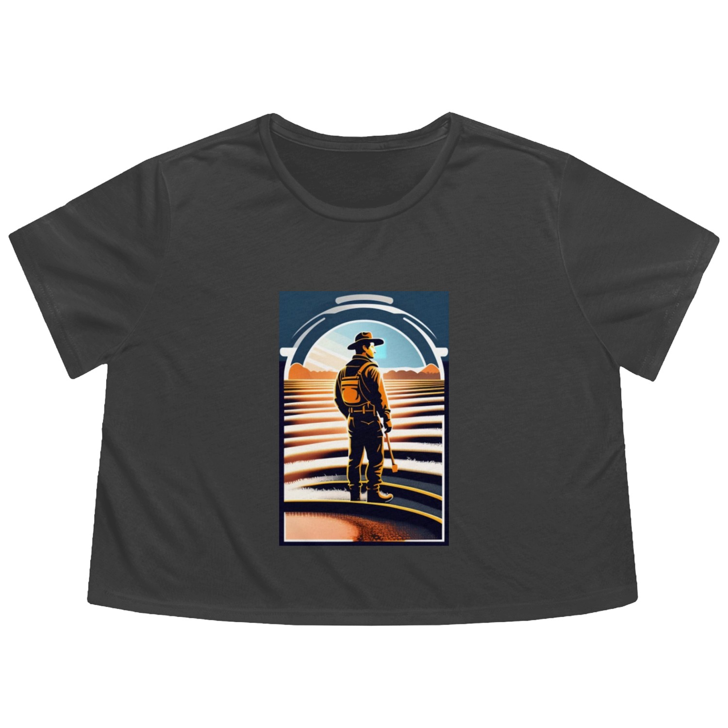 Design a western movie poster Flowy Cropped Tees