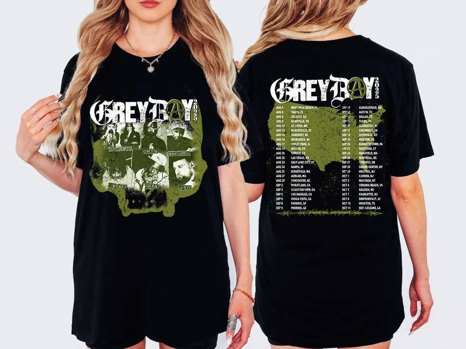 New Suicideboys GreyDay 2025 Tour Double Sided T-Shirt