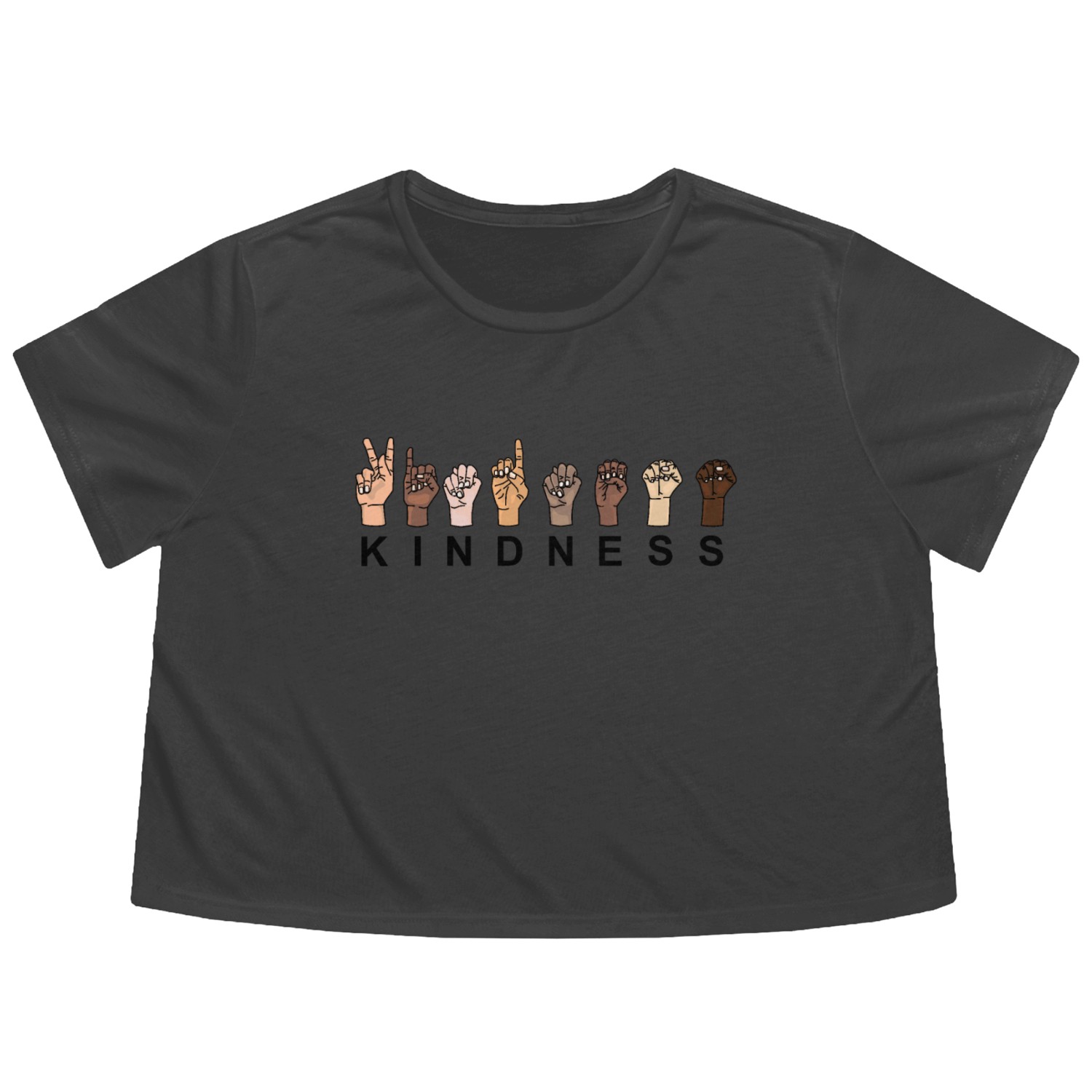KINDNESS in Sign Language Flowy Cropped Tees