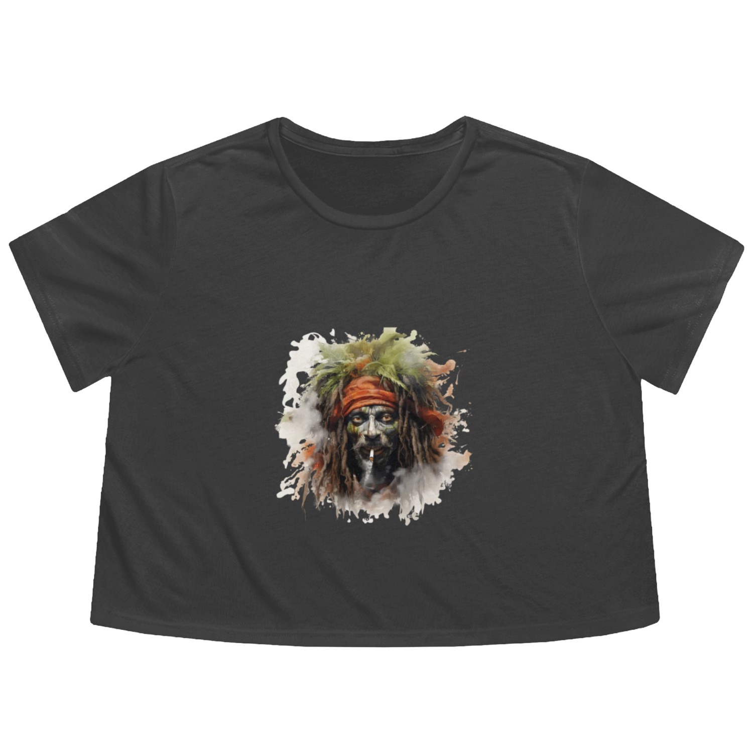Natural mystic of Rastafari culture in Nature Flowy Cropped Tees