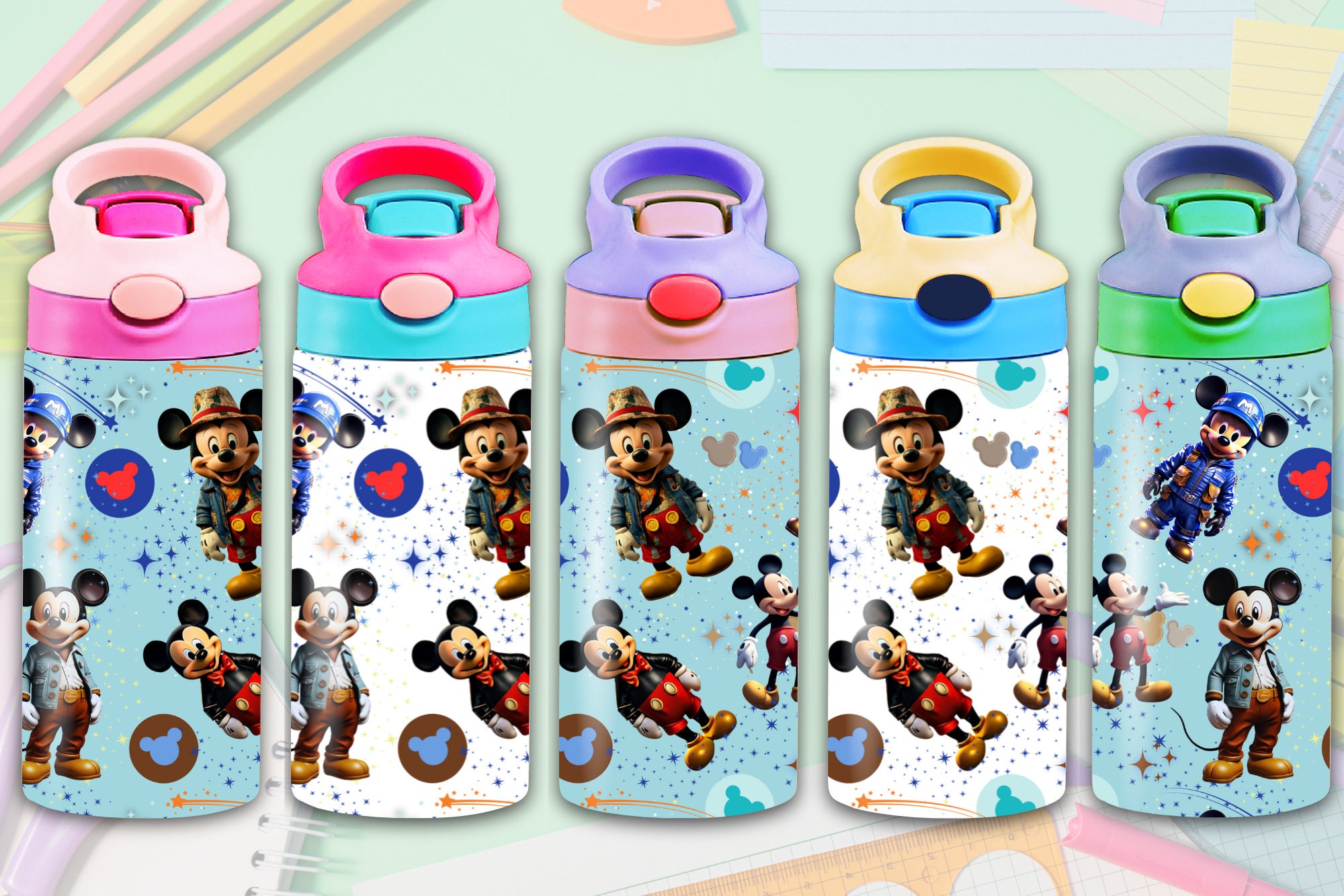 Cute M Mouse 12 Oz Flip Top Tumbler for Kids, Magical kingdom
