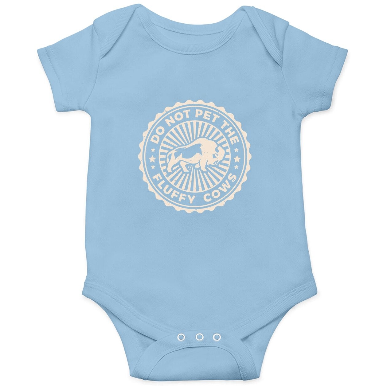 Do Not Pet The Fluffy Cows Bison Lover Buffalo Warning Baby Bodysuit