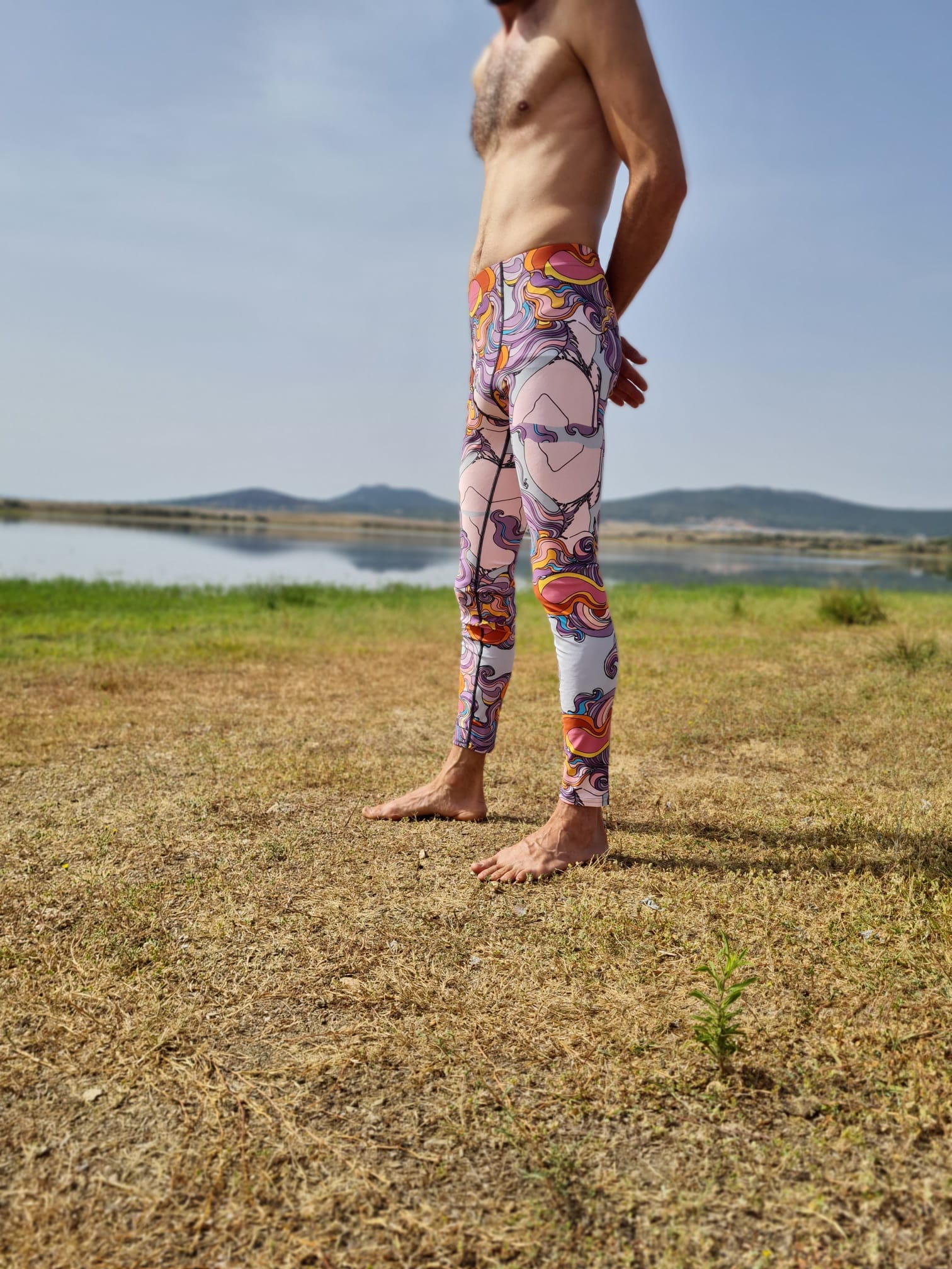 Trippy Men's Leggings, Yoga Meggings, Perfect for Yoga, Leggings For Men