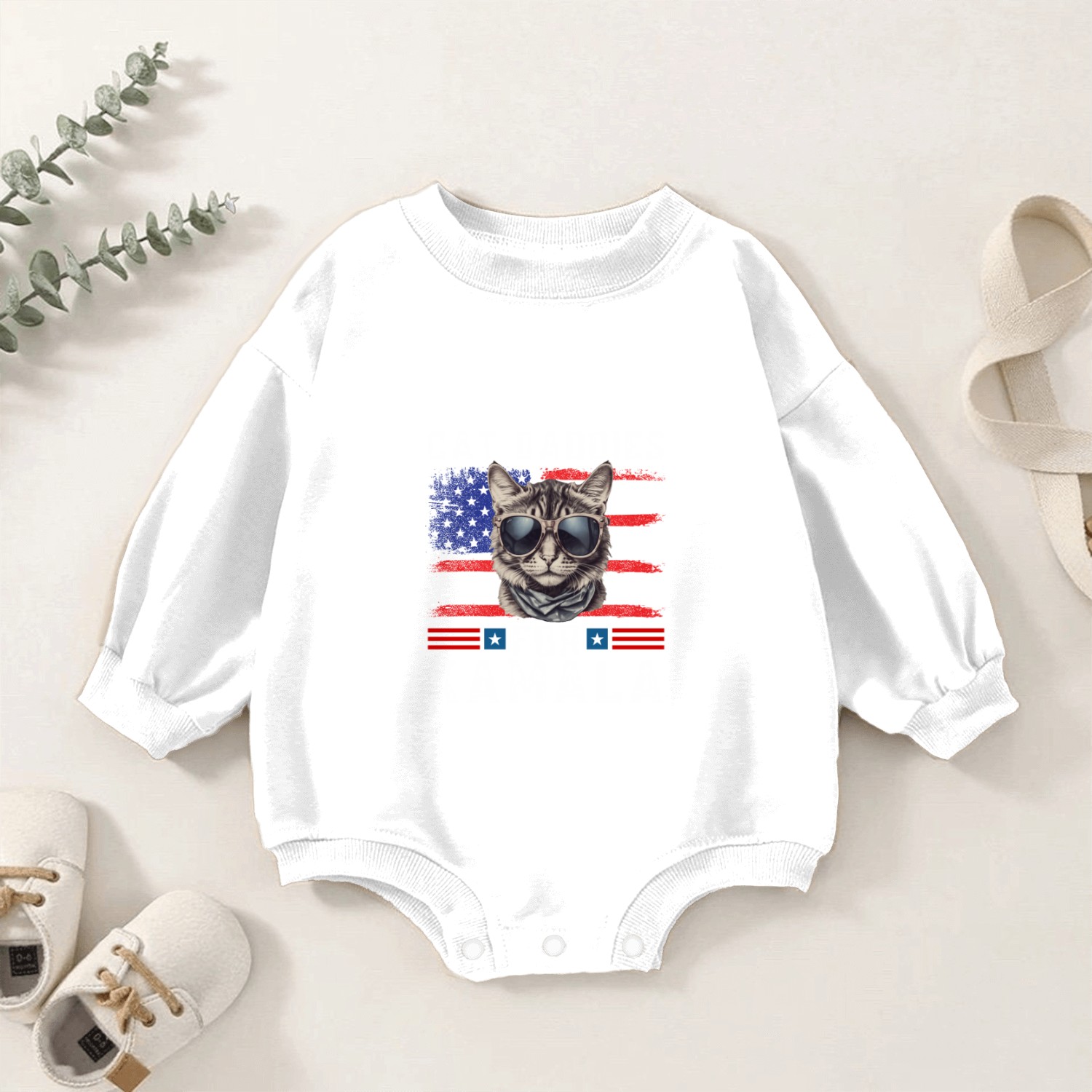 Cat daddies for kamala Harris 2024 Baby Romper Sweatshirts