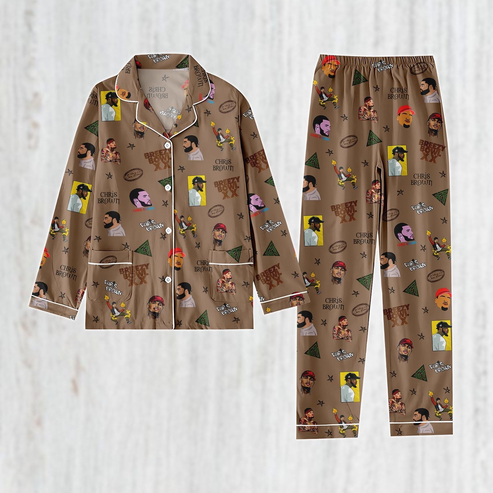 Chris Brown Breezy Bowl Pajamas, Breezy Bowl XX 2025 Pajamas Set, Breezy Bowl Tour Pj Set, Chris Brown Merch