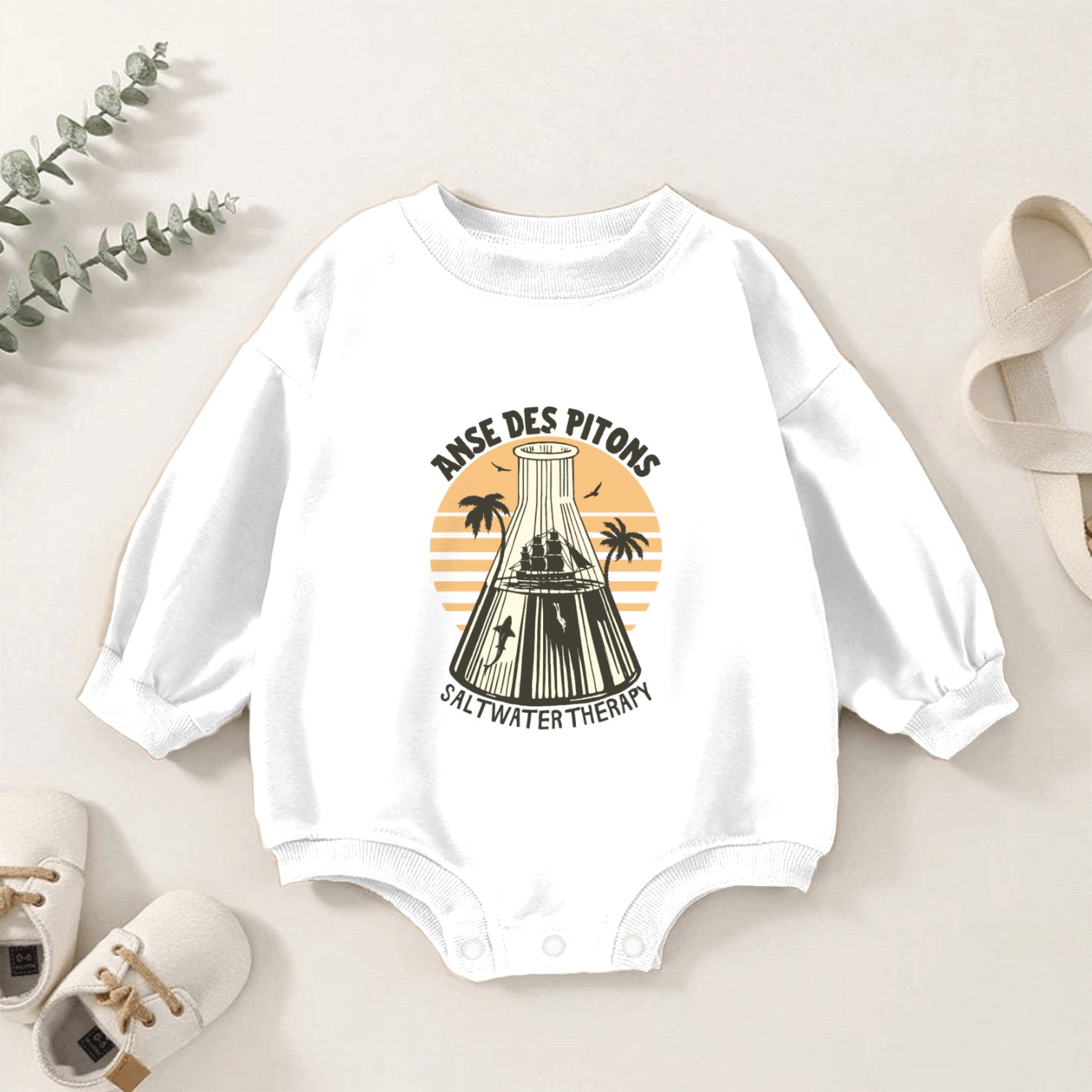 Anse Des Pitons beach Saint Lucia Baby Romper Sweatshirts