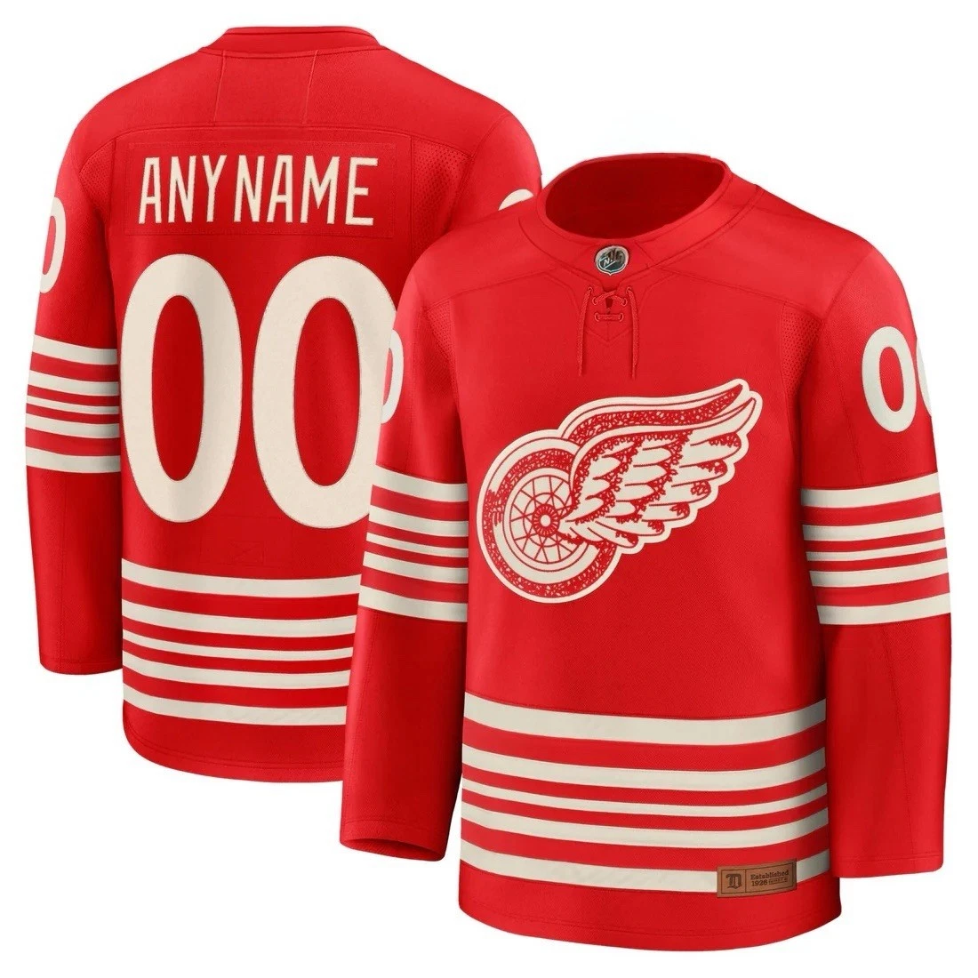Detroit 100th anniversary Hockey Jersey Printed Custom Name & Number