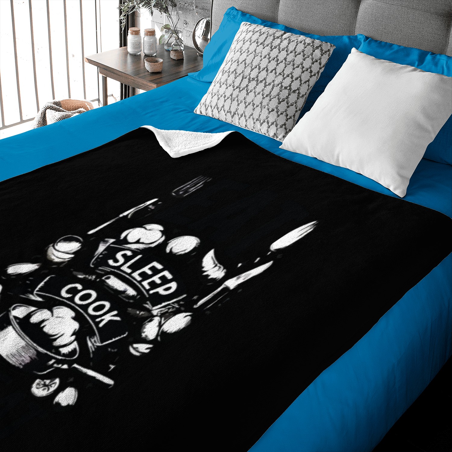 eat sleep cook repeat Baby Blankets