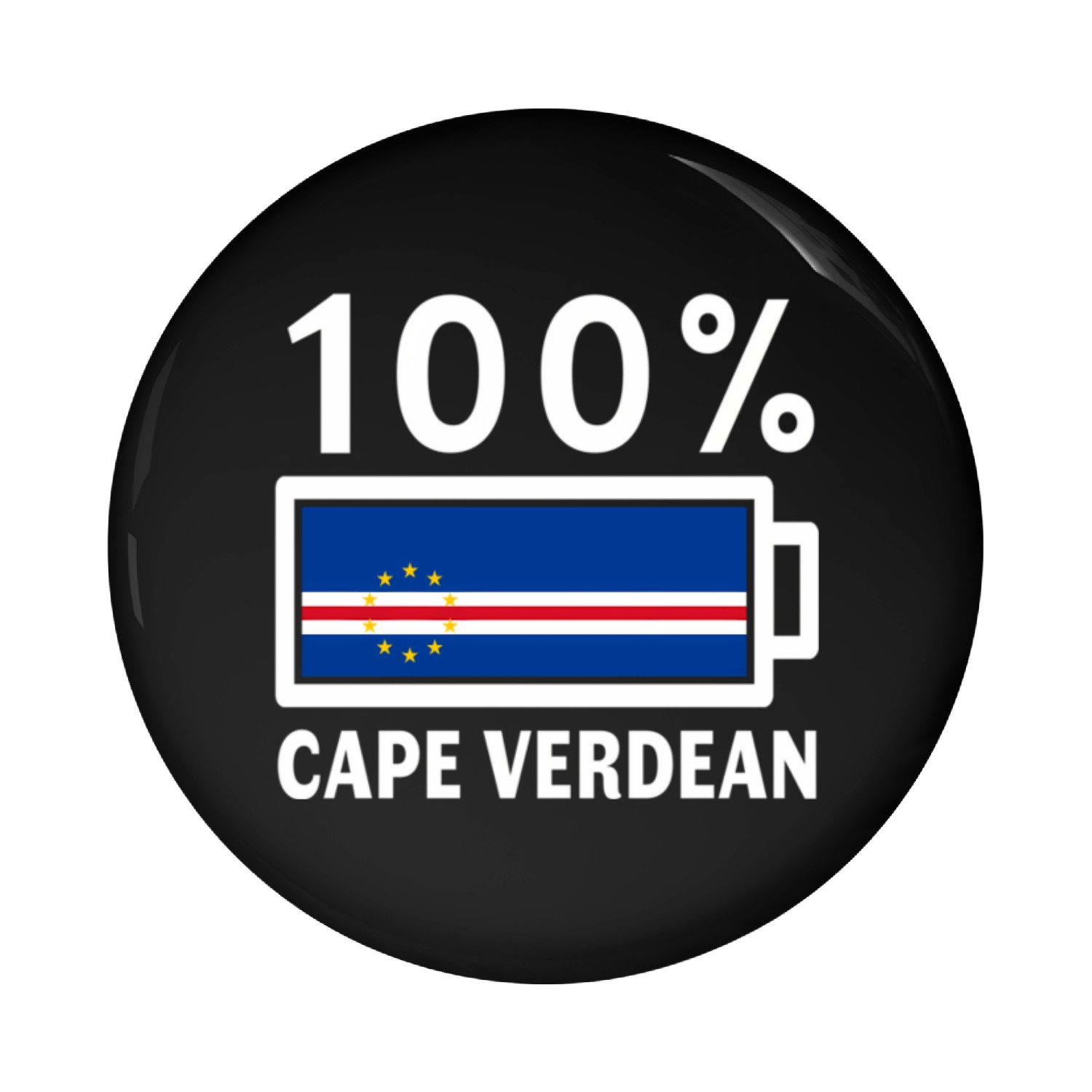 Cape Verde Flag 100 Cape Verdean Battery Power Pin Buttons