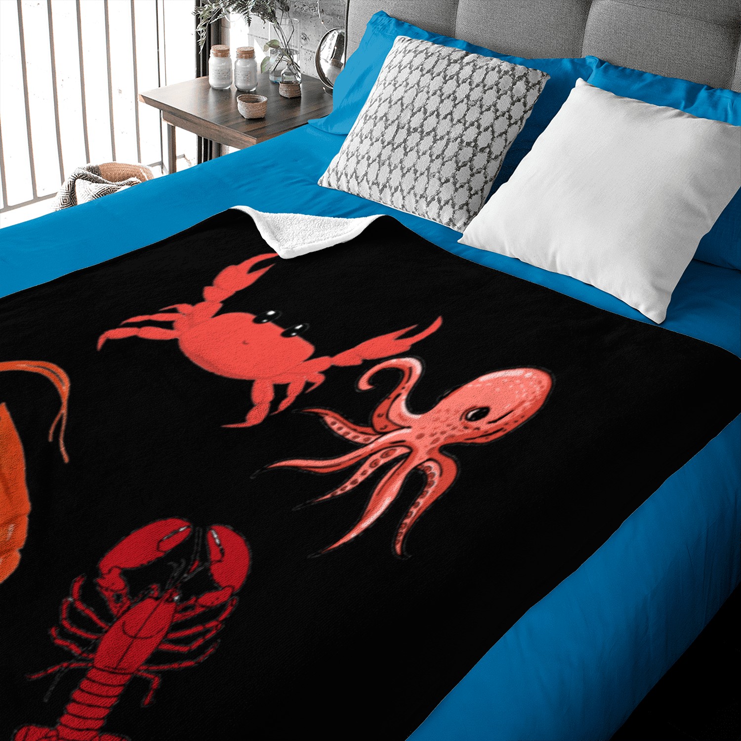 Savor the sea:fresh, seafood delights Baby Blankets
