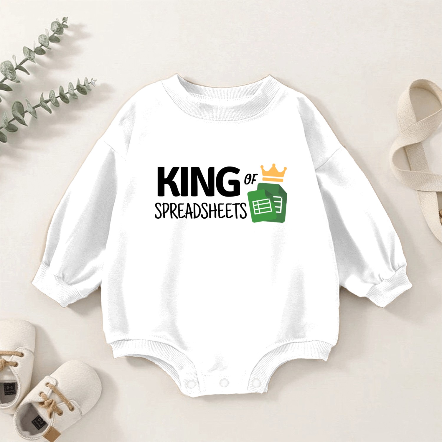 King of Spreadsheets - Excel, Accounting, Sheets Baby Romper Sweatshirts