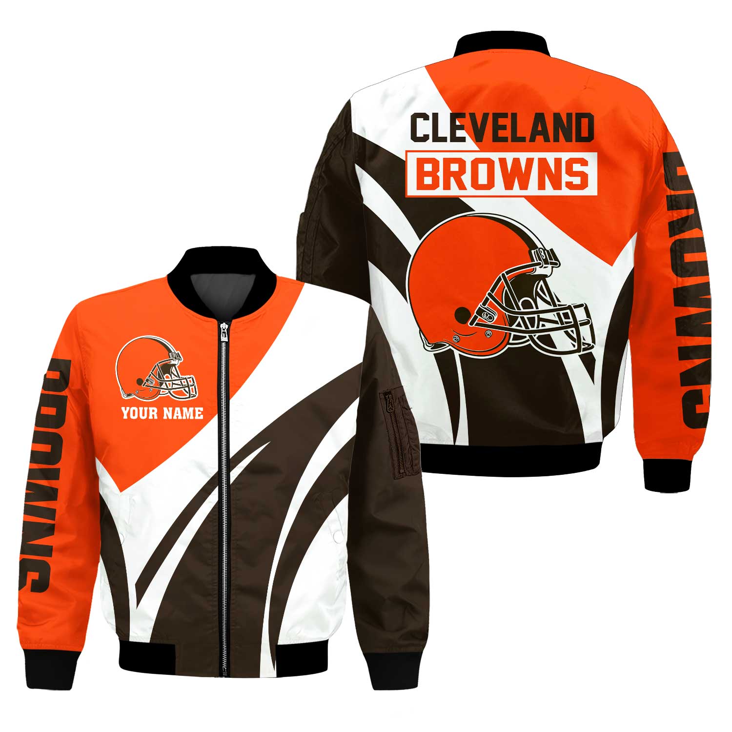Cleveland Browns Football Team Logo Personalized Bomber Jacket
