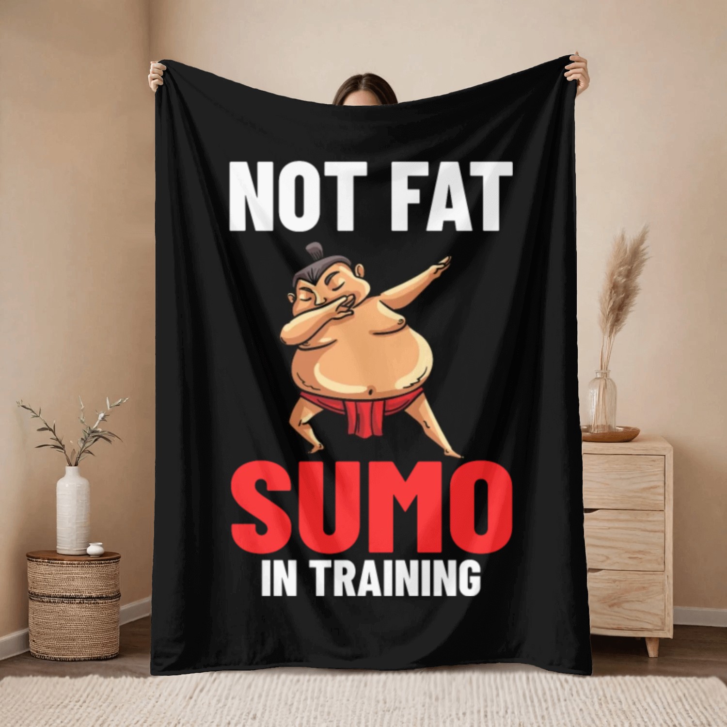 Sumo Wrestling Japanese Wrestler Sport Mawashi Throw Blankets