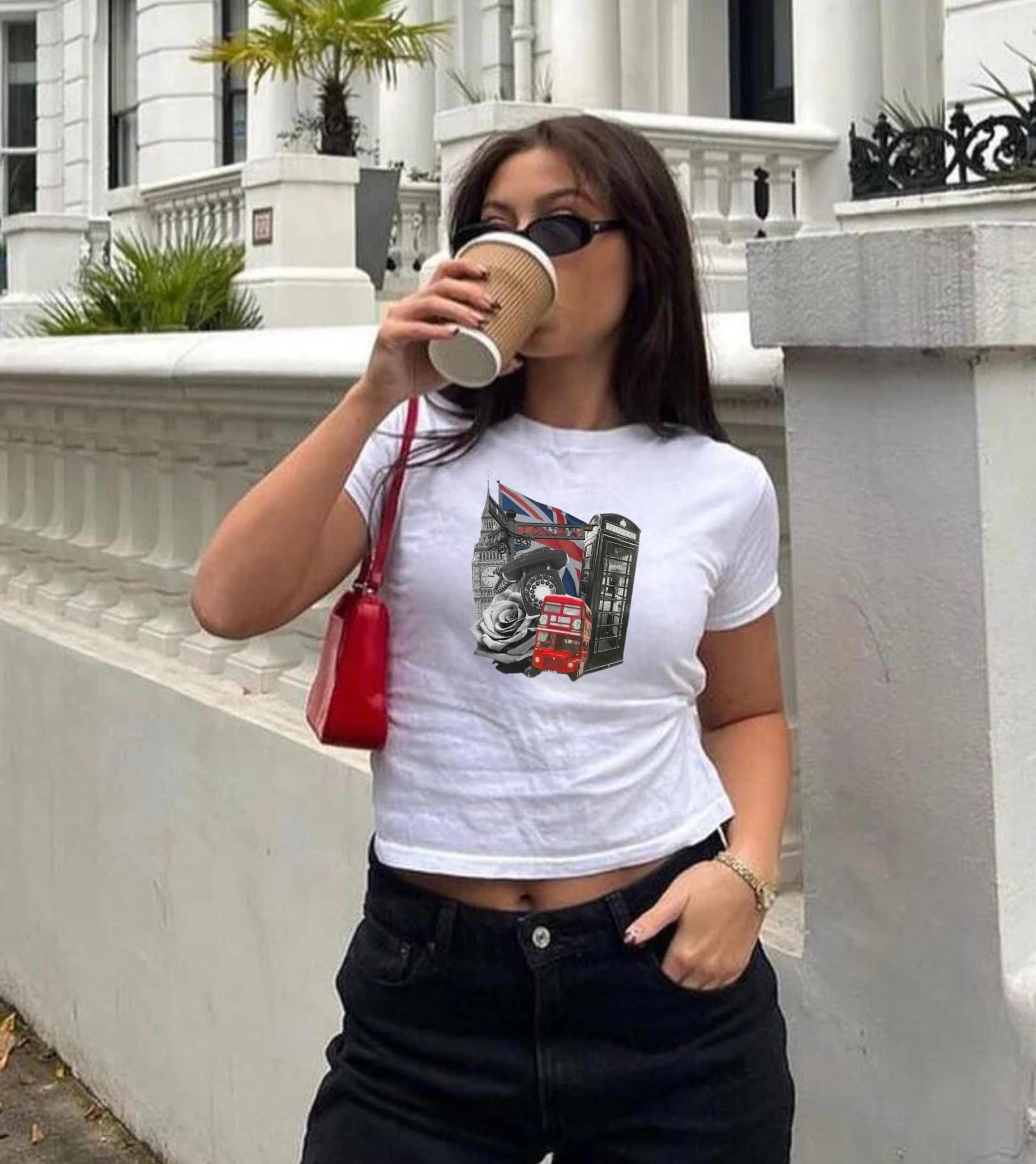 London Graphic Baby Tee, 90s Baby Tee, Y2k Baby Tee, Graphic Tee, Retro Vintage Tee, 90s Grunge Tee, Pinterest Style Tee
