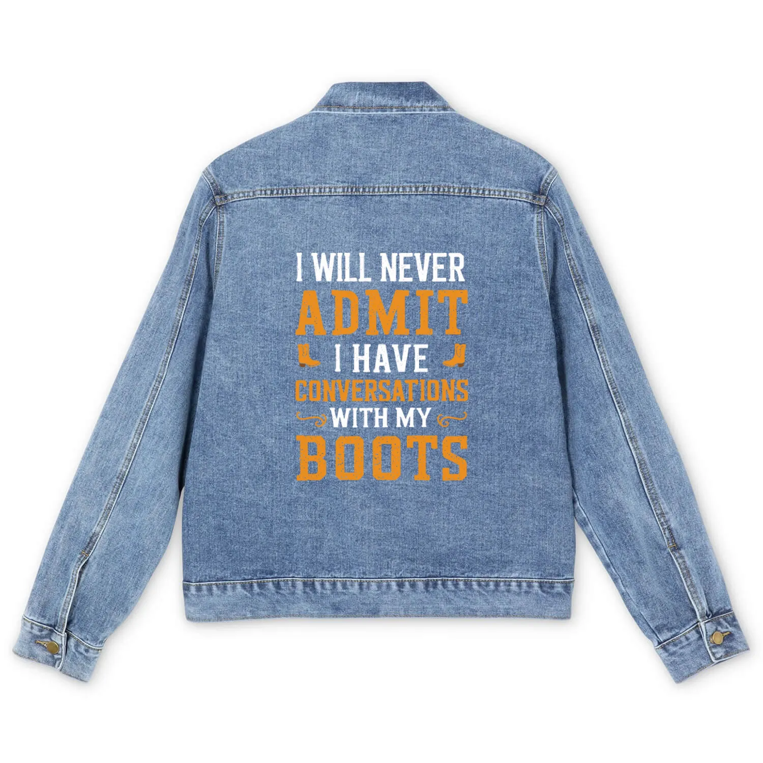 Cowboy Lifestyle Western Theme with Horses and Men's Denim Jackets