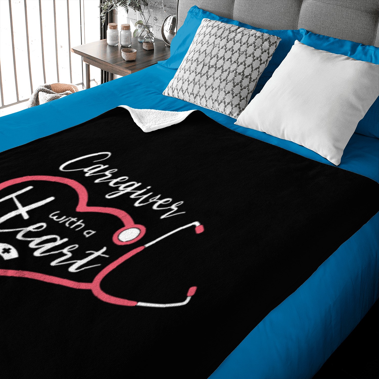 Caregiver With A Heart Job Profession Caregiving Baby Blankets