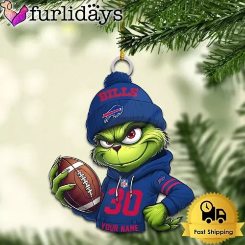 Personalized Buffalo Football Team Bills Flat Christmas Ornament Fan Xmas Gift