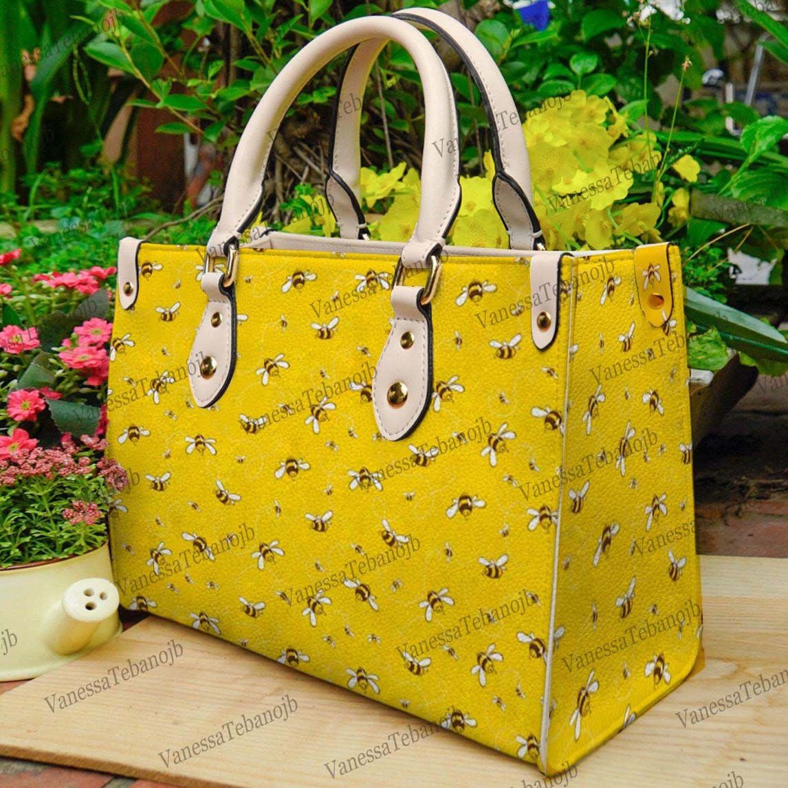 Bee Handbag,Yellow Bee Leather Bag