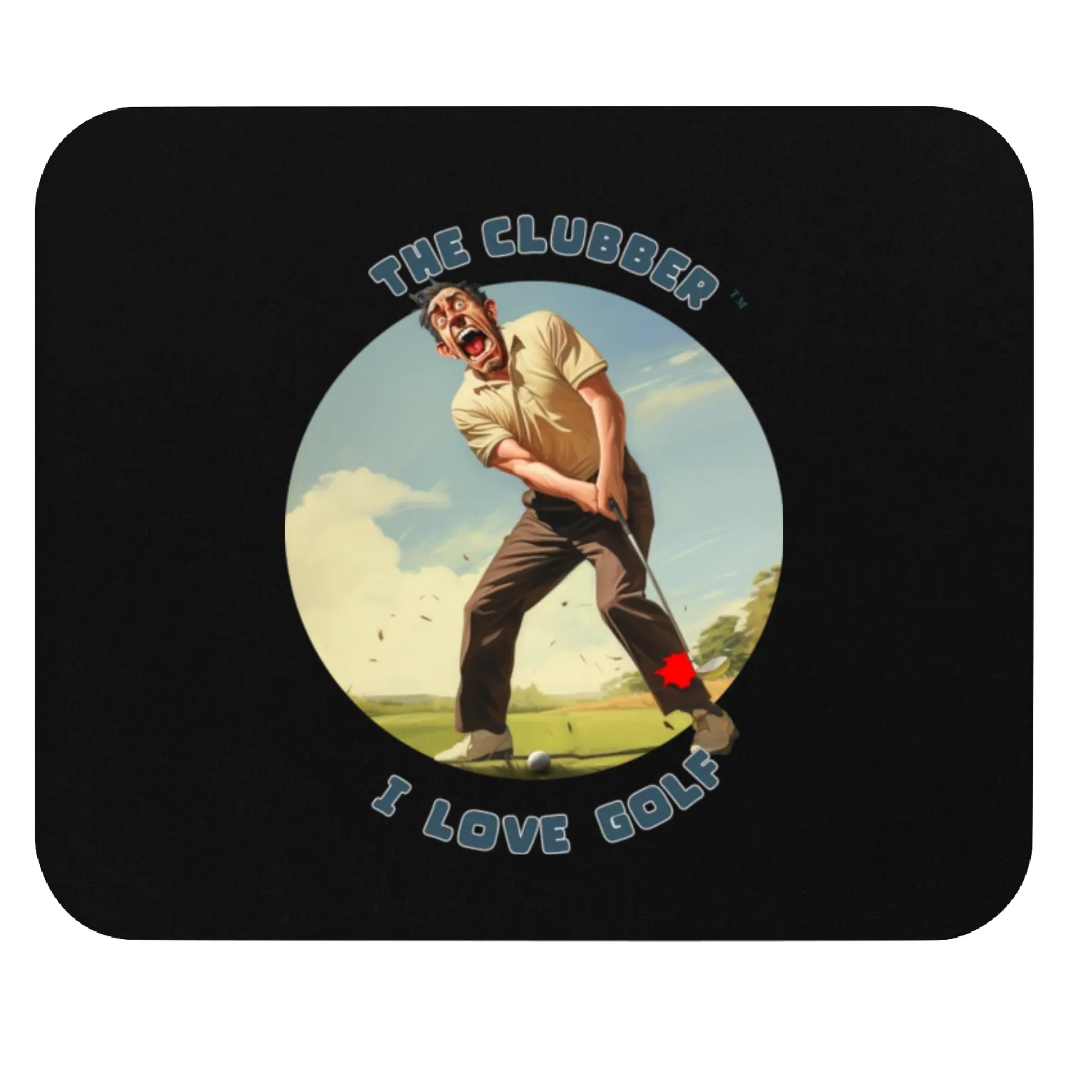 The Clubber Hits His Leg! Mouse Pads