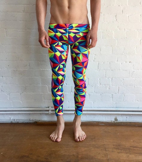 Glitch Print Meggings, Crazy Leggings, Festival Pants, Colourful leggings