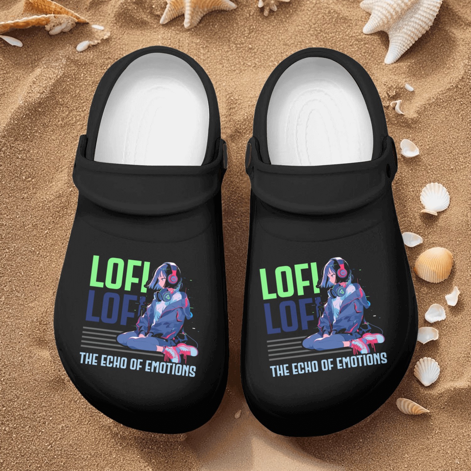 Lofi Music Lover Low Fidelity Japanese Aesthetic Nurse Clogs