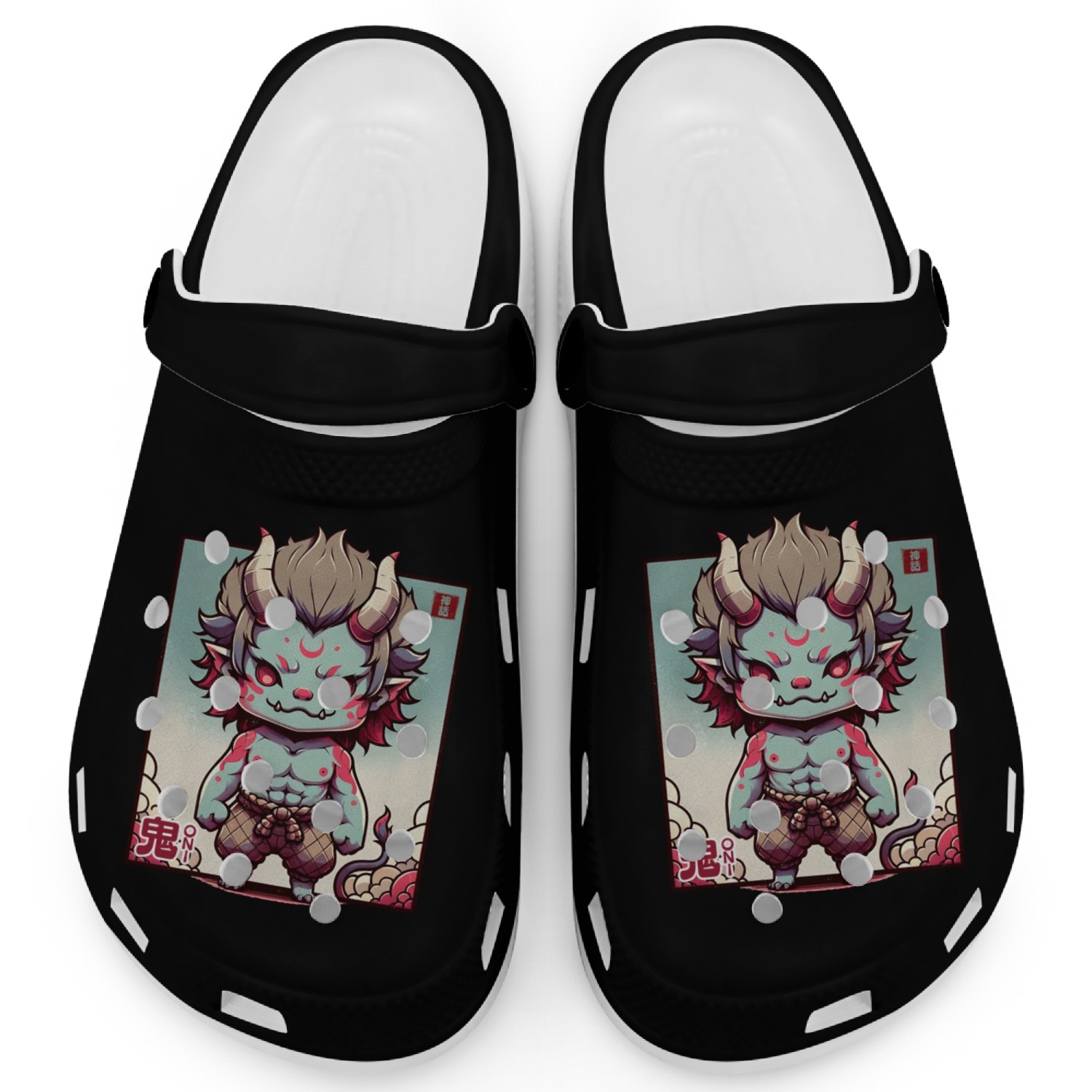 Chibi Oni Spirit: Japanese Mythology-Inspired Clogs
