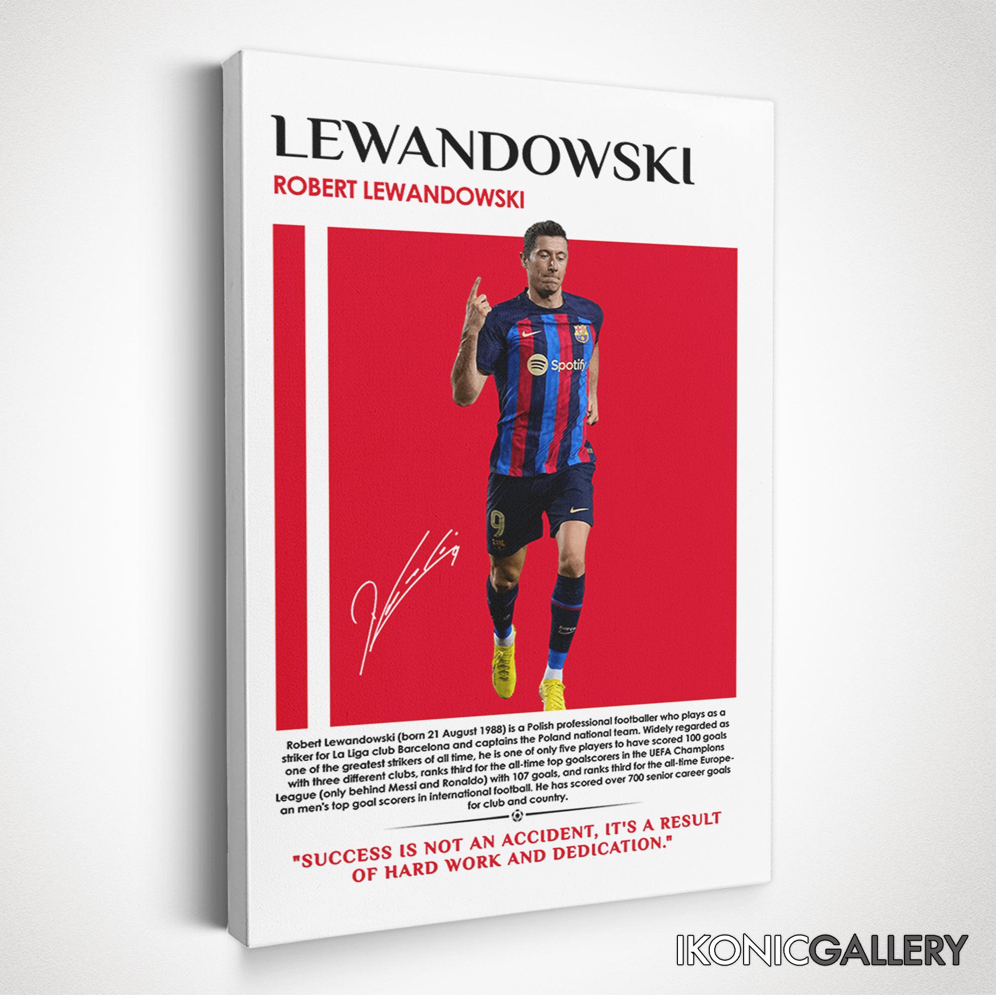 Robert Lewandowski Canvas Art, Barcelona Football Legend Poster