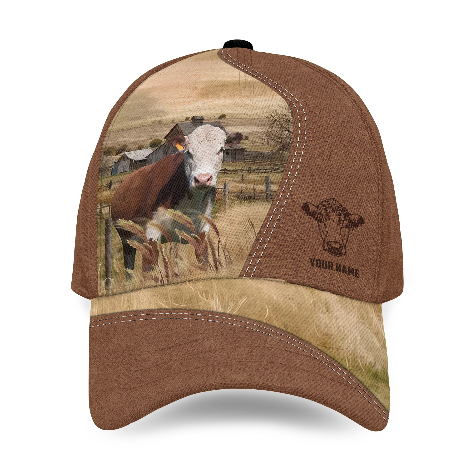 Hereford Customized Name Brown Cap