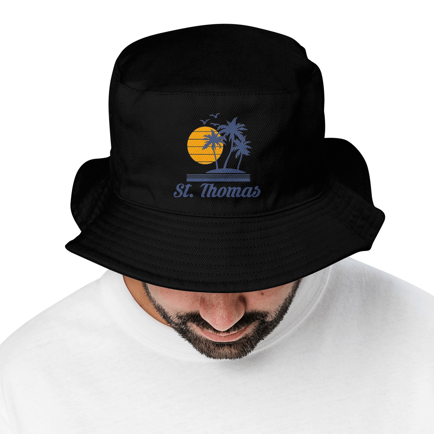 Saint St Thomas Caribbean Island Beach Bucket Hats
