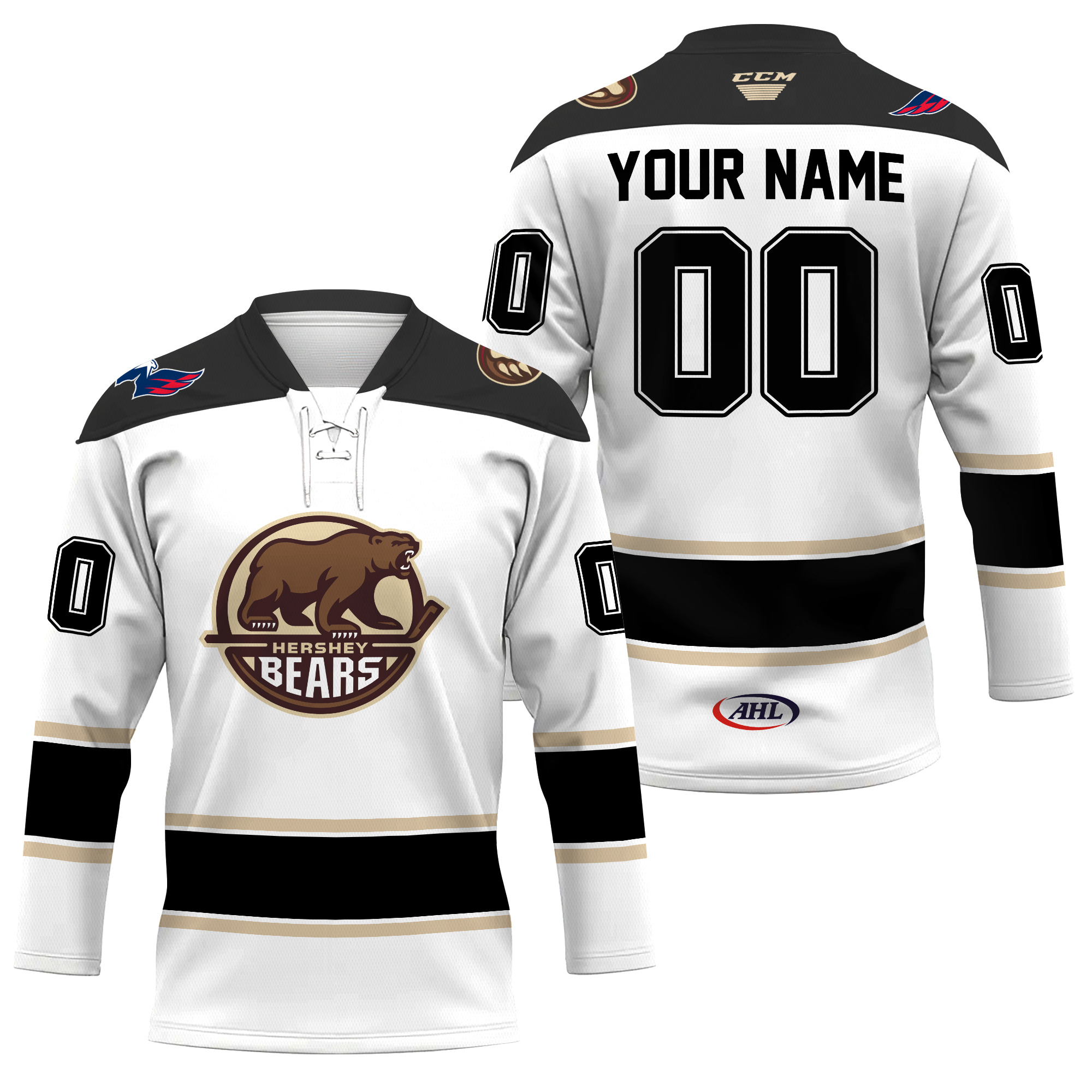 Personalized Hershey Bears Chocolatetown USA Lace Hockey Shirt Fan Gear Gift