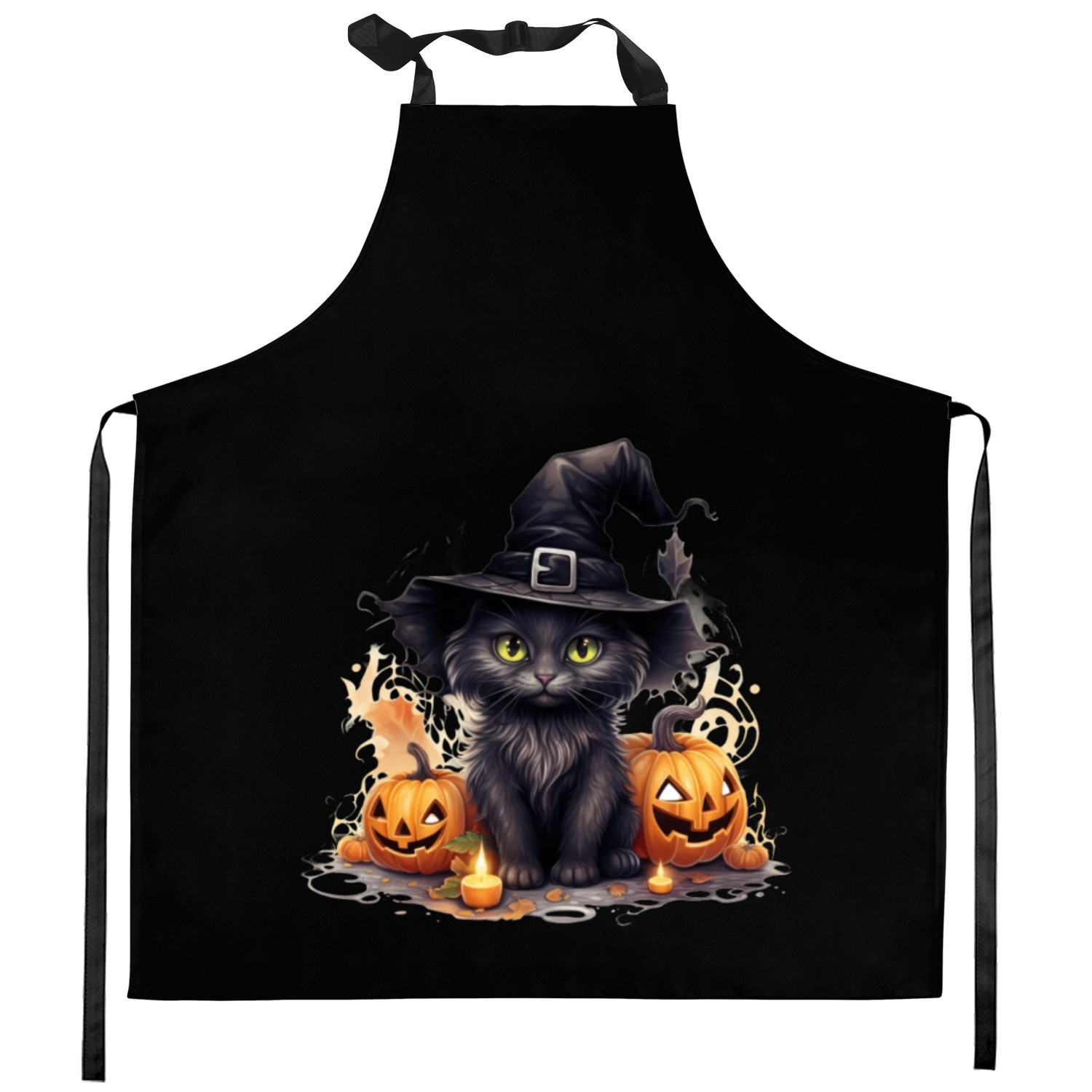 Cat Sticker, Black Cat Witch, Halloween, Kitchen Aprons
