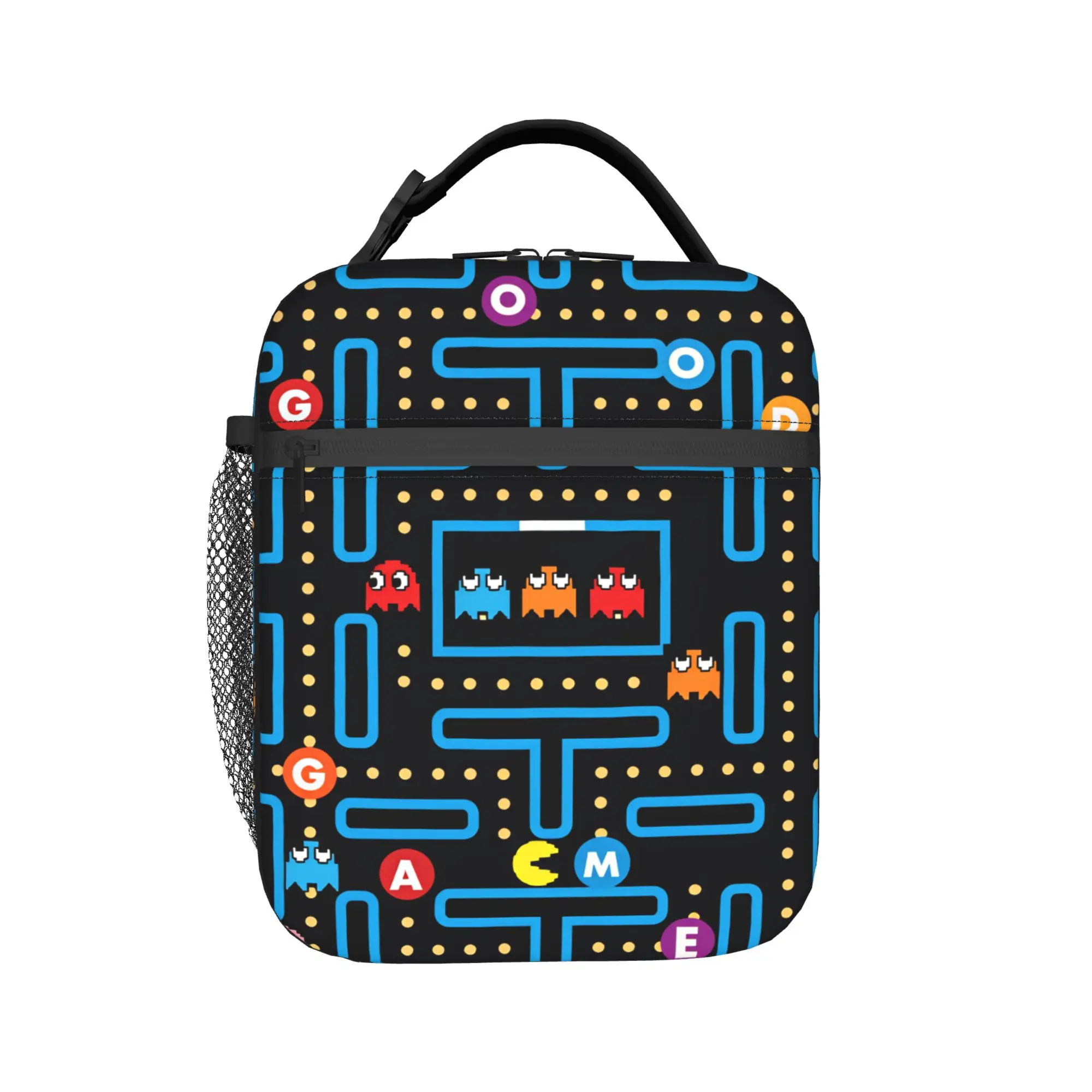 Pac-Man Snack Lunch Bag Portable Lunch Box Child School Print Cooler Bag Funny Oxford Thermal Lunch Bags