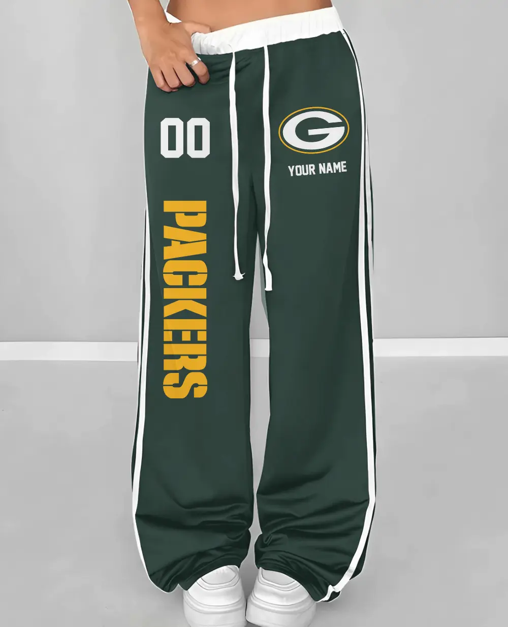 Green Bay Packers Personalized Wide Leg Lounge Pants