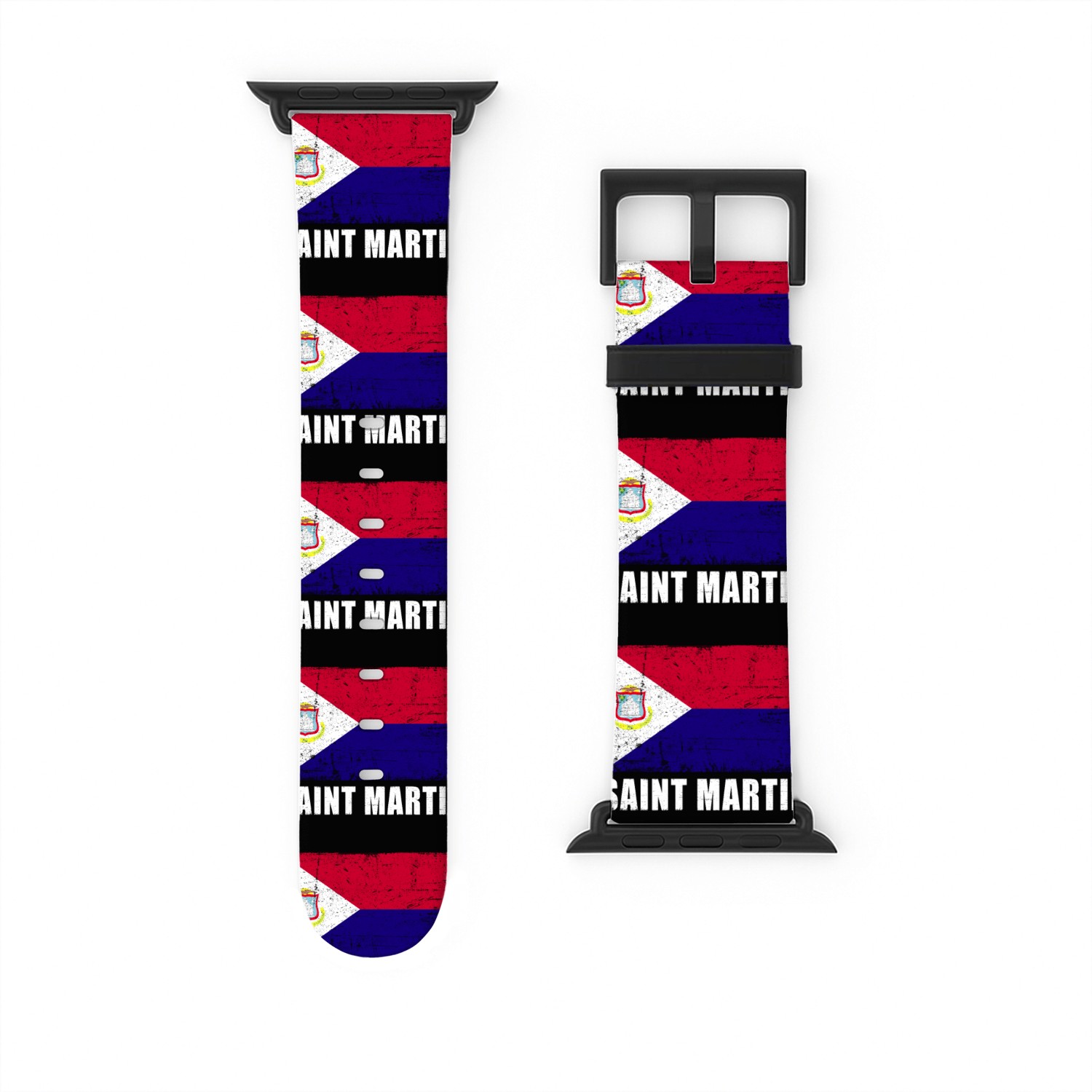Saint Martin Flag Grunge Country Flag Saint Martin Watch Bands For Apple Watch