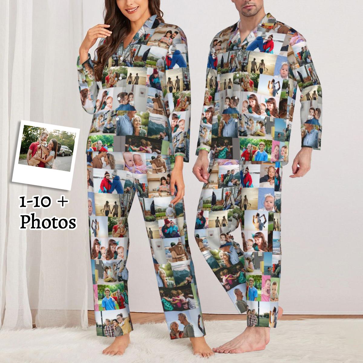 Custom Pajamas, Custom Photo Pyjamas, Custom Pajamas with Photos, Personalized Photo Pajama Set, Family Pajamas Set, Family Gif