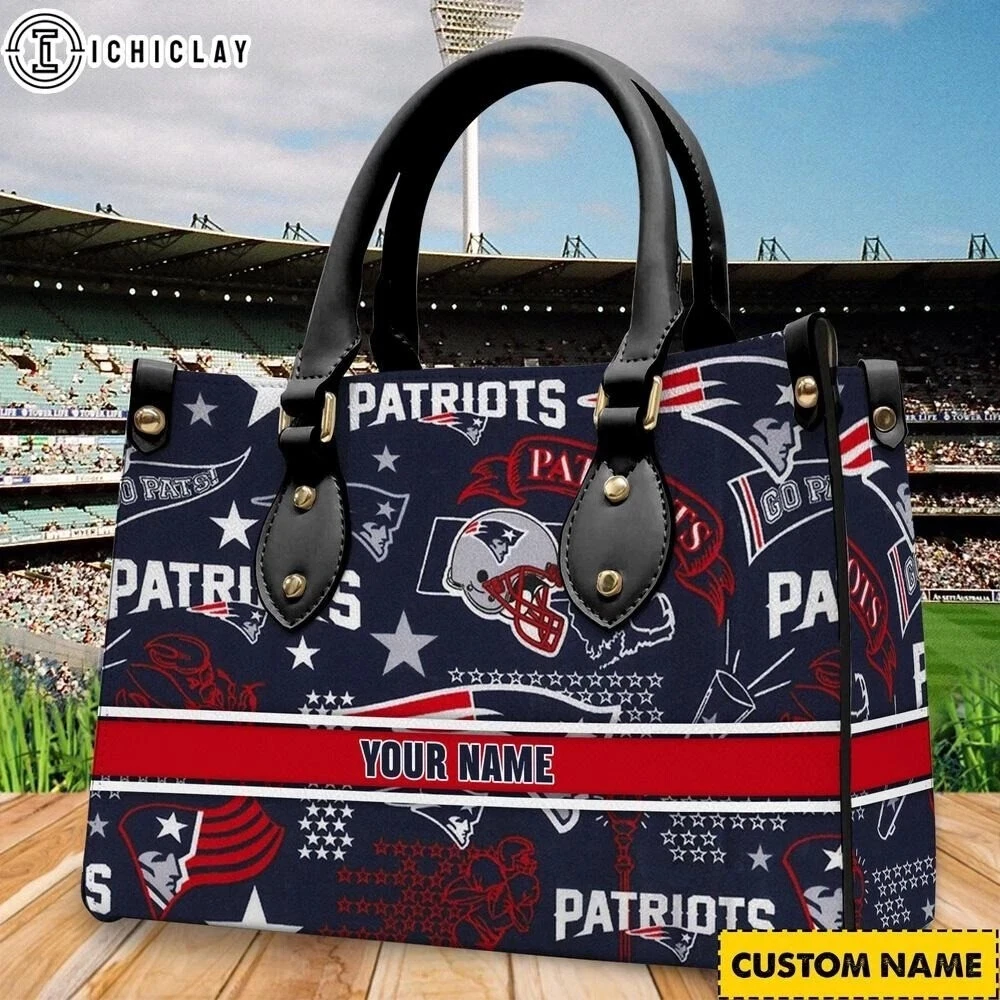 Personalized New England Football Team Patriotss Leather Handbag Gift