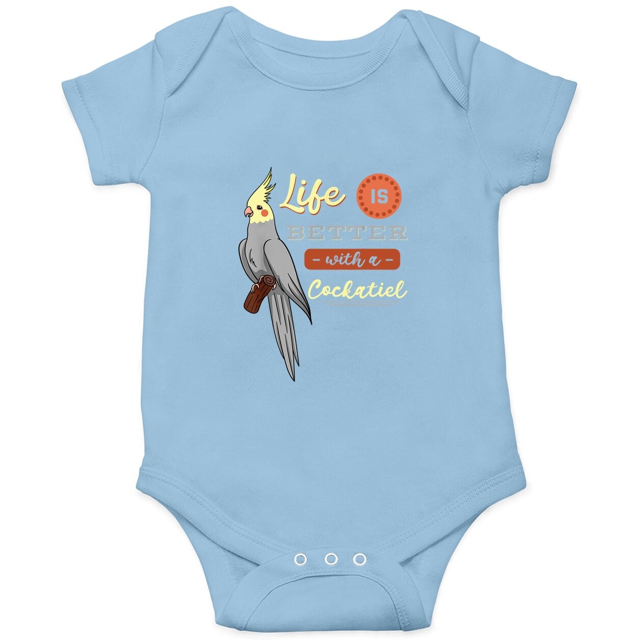 Cockatiel Cockatoo Lutino Quarrion Parrot Tiel Weiro Bird Baby Bodysuit